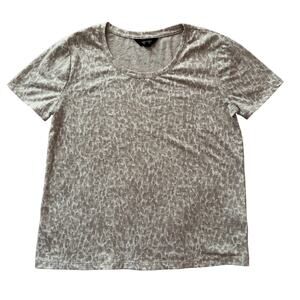 Simply Vera Vera Wang Animal Print Tee Beige Short Sleeve Top Size M